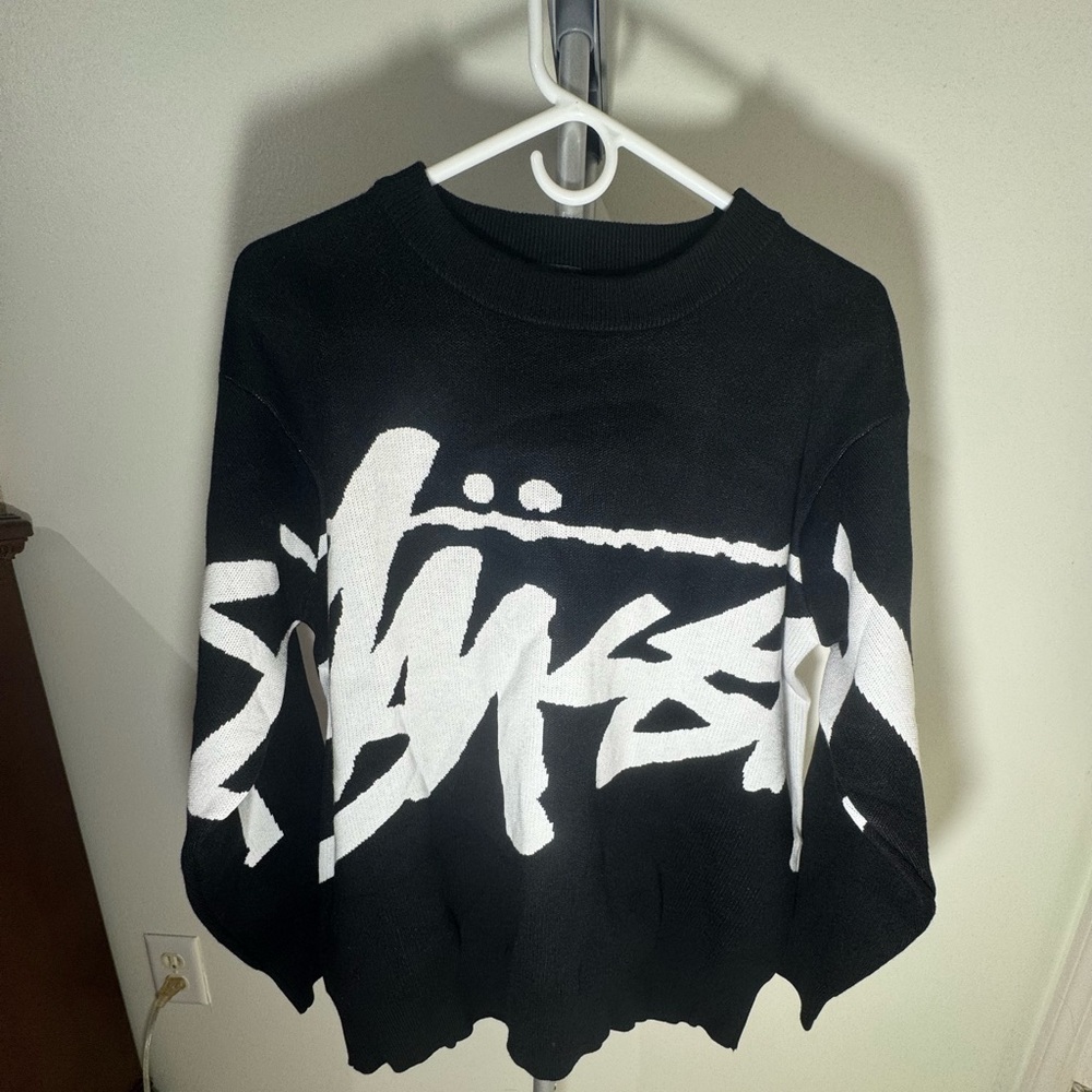 Stussy Black and White Sweater